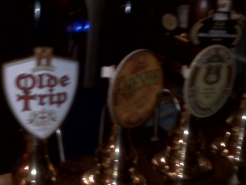 Beer selection, Ye Olde Trip to Jerusalem in the January night, Nottingham