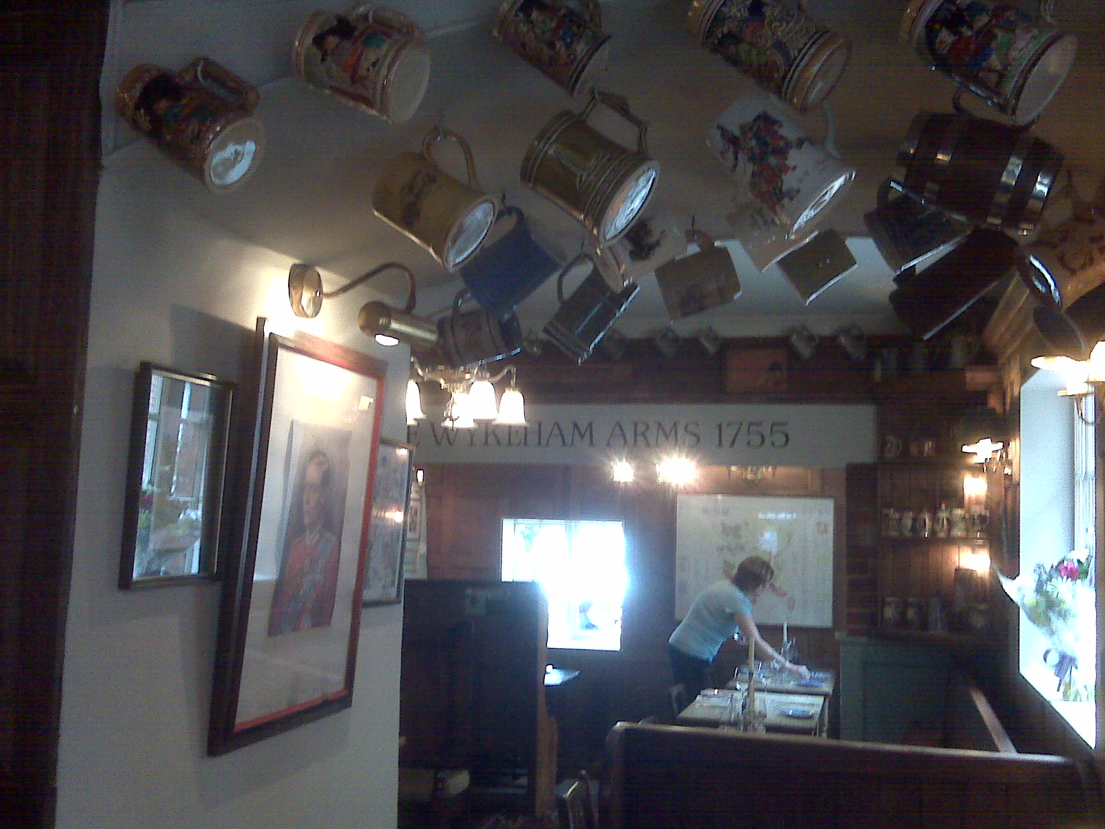 Mugs hanging from the ceiling, Wykeham Arms, Winchester
