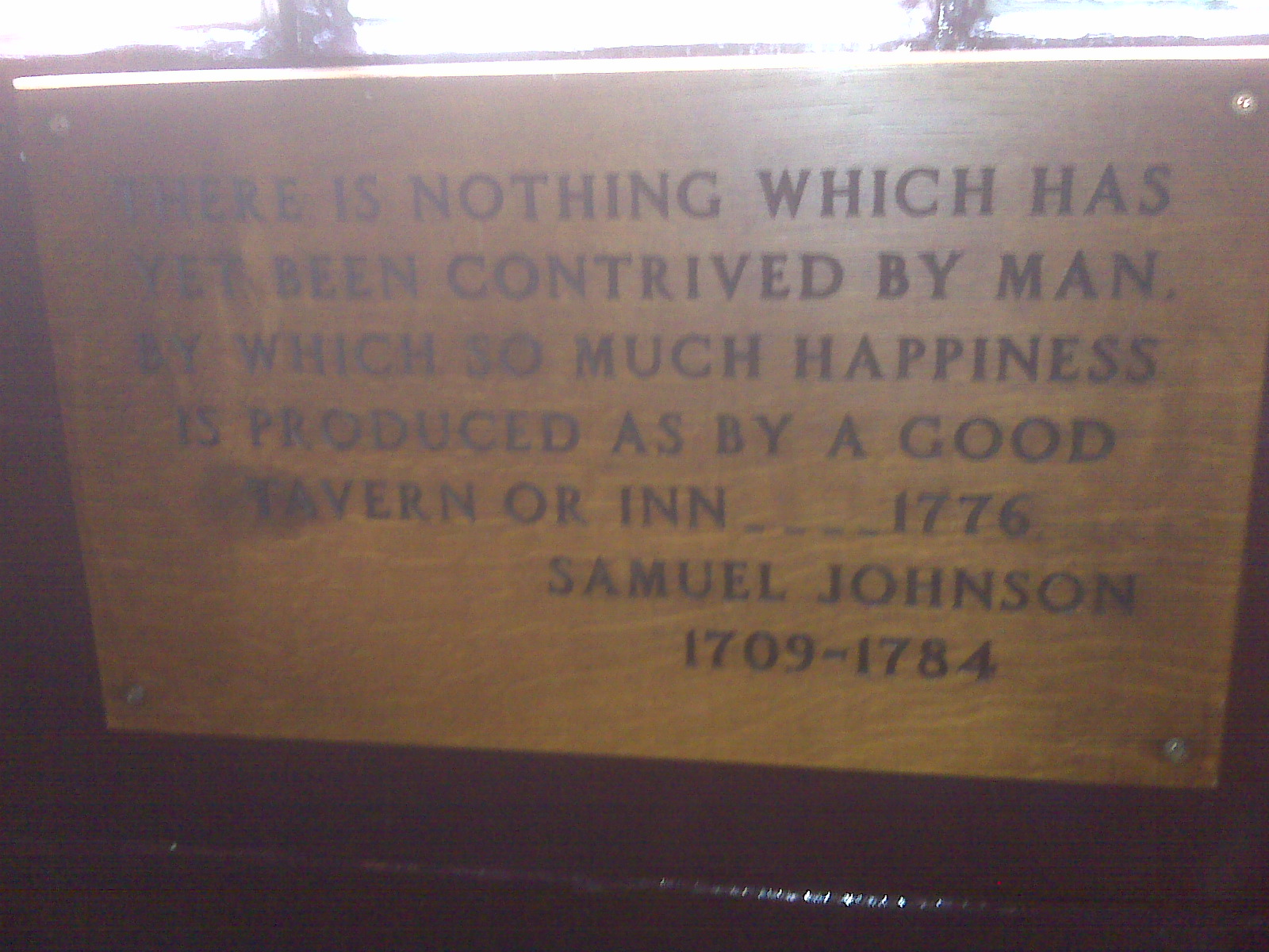 Samuel Johnson quotes, Wykeham Arms, Winchester