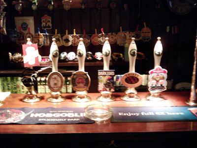 Selection of ales in St Aldates Tavern